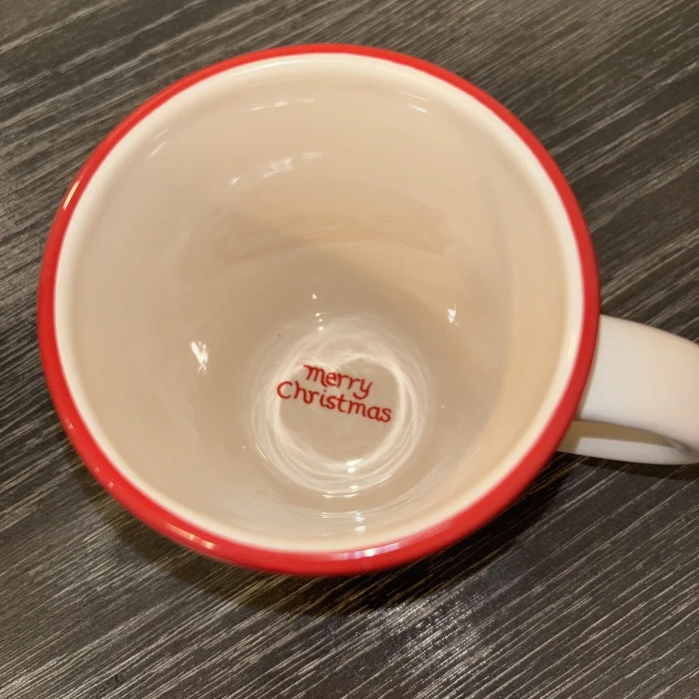 Pottery Barn Milk For Santa Mug/Cup‎ Merry Christmas Inside-EXCELLENT CONDITION